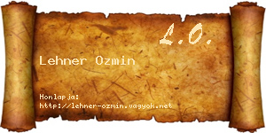 Lehner Ozmin névjegykártya